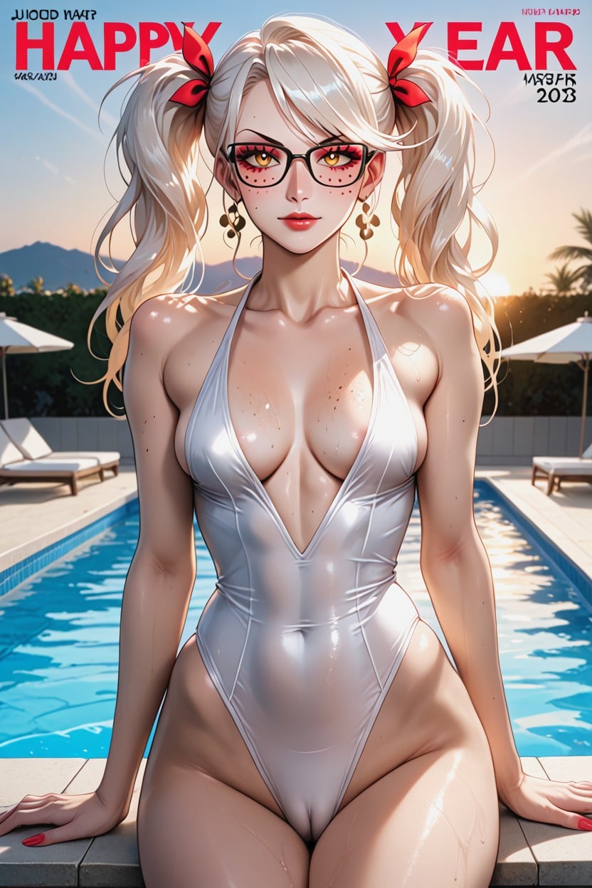 Saggy Tits, Pool, Extremely Wide Booty AI Porn
