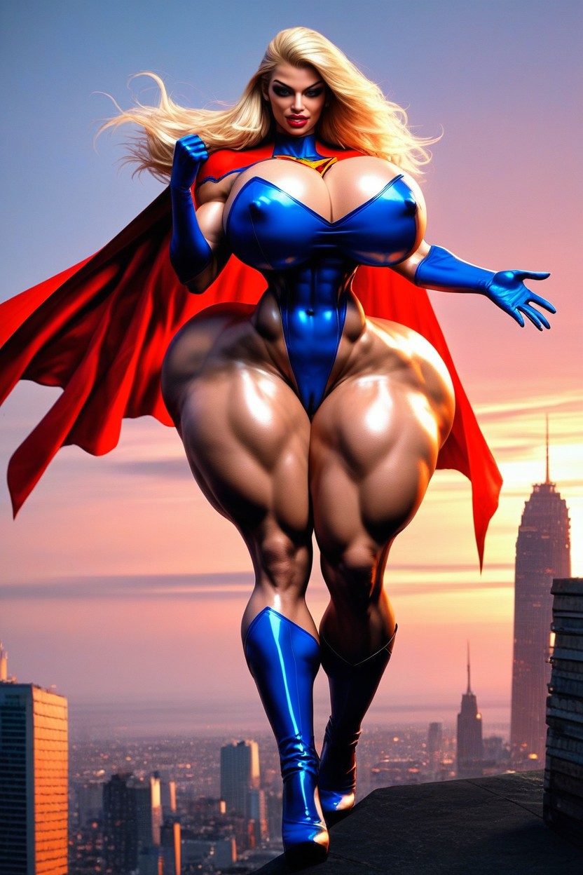 Blue Gloves, Extremely Thick Bimbo Lips, Bimbo AI Porn