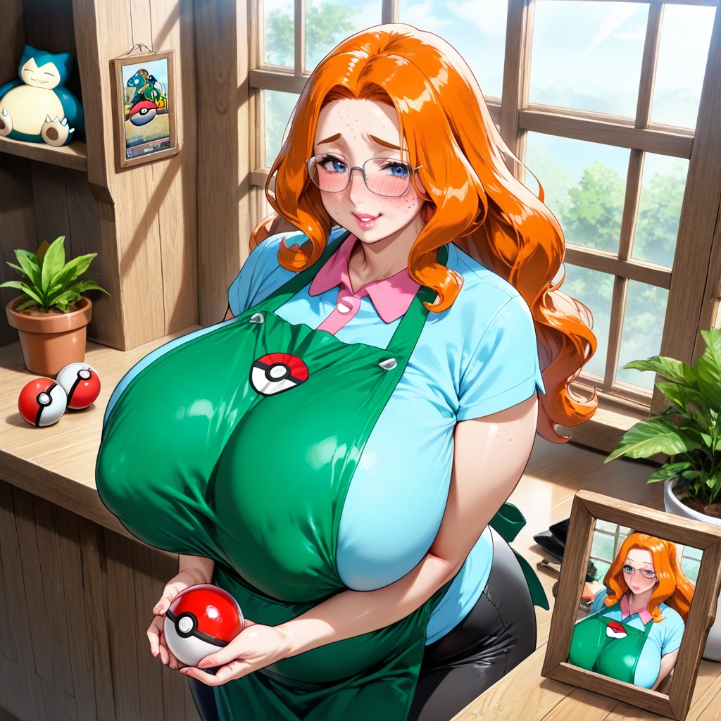 25+, Wooden Counter, Pokéball-themed Decorations Hentai AI Porn