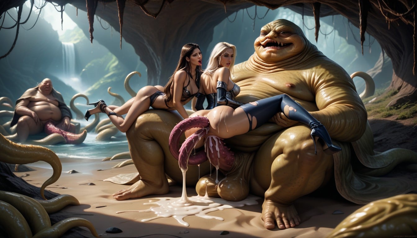 Triple Penetration, Hold Her Arms And Restrain Her Wrists, Impossible Fit In Ass Pornografia de IA