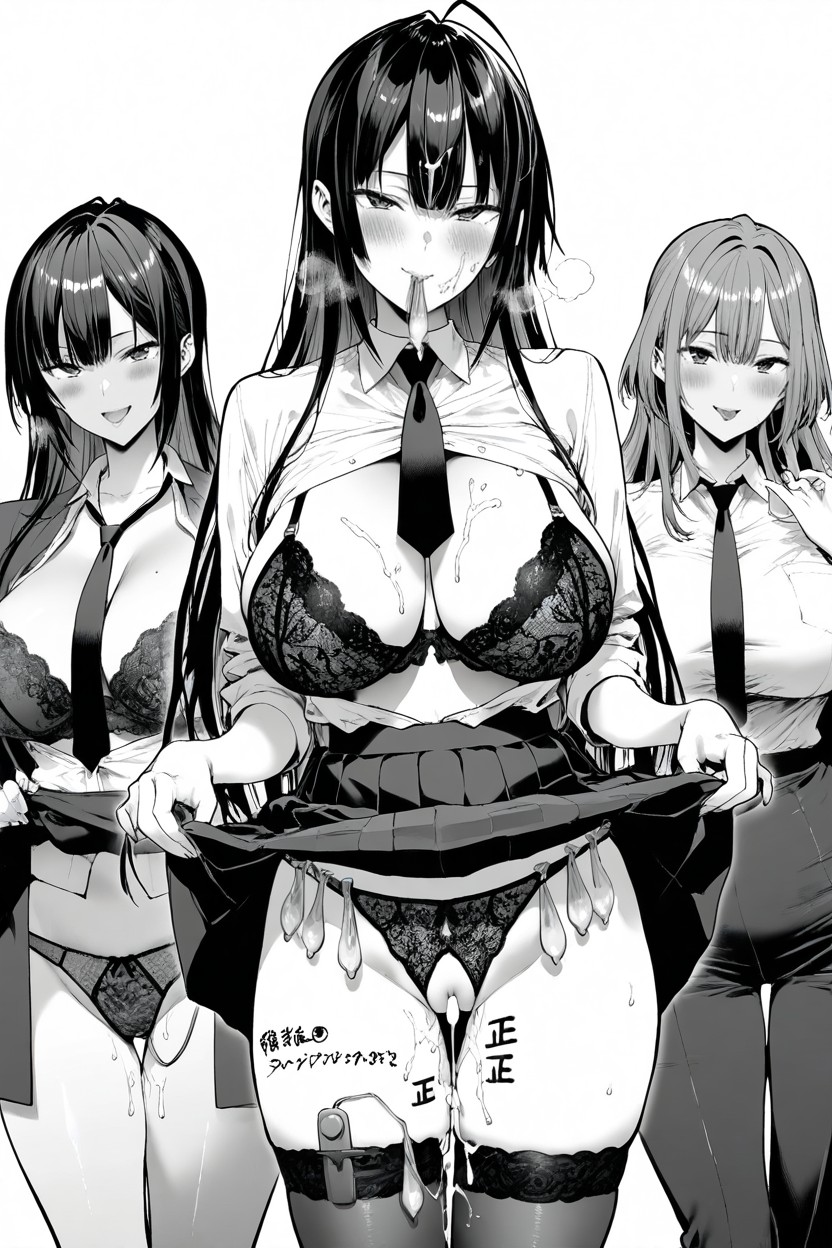 18+, Lace Bra, Two Female Side By Side Hentai AI Porn
