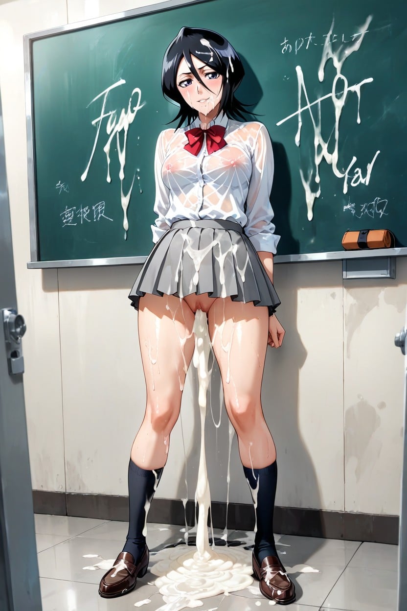 Black Socks Loafers, Excessive Cum On Face, Cum Covered Hentai AI Porn