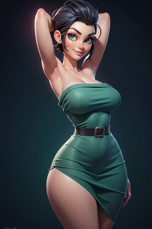 25+, Head Bald On The Sides, Tall Thick And Curvy Perfect Body Hentai AI Porn