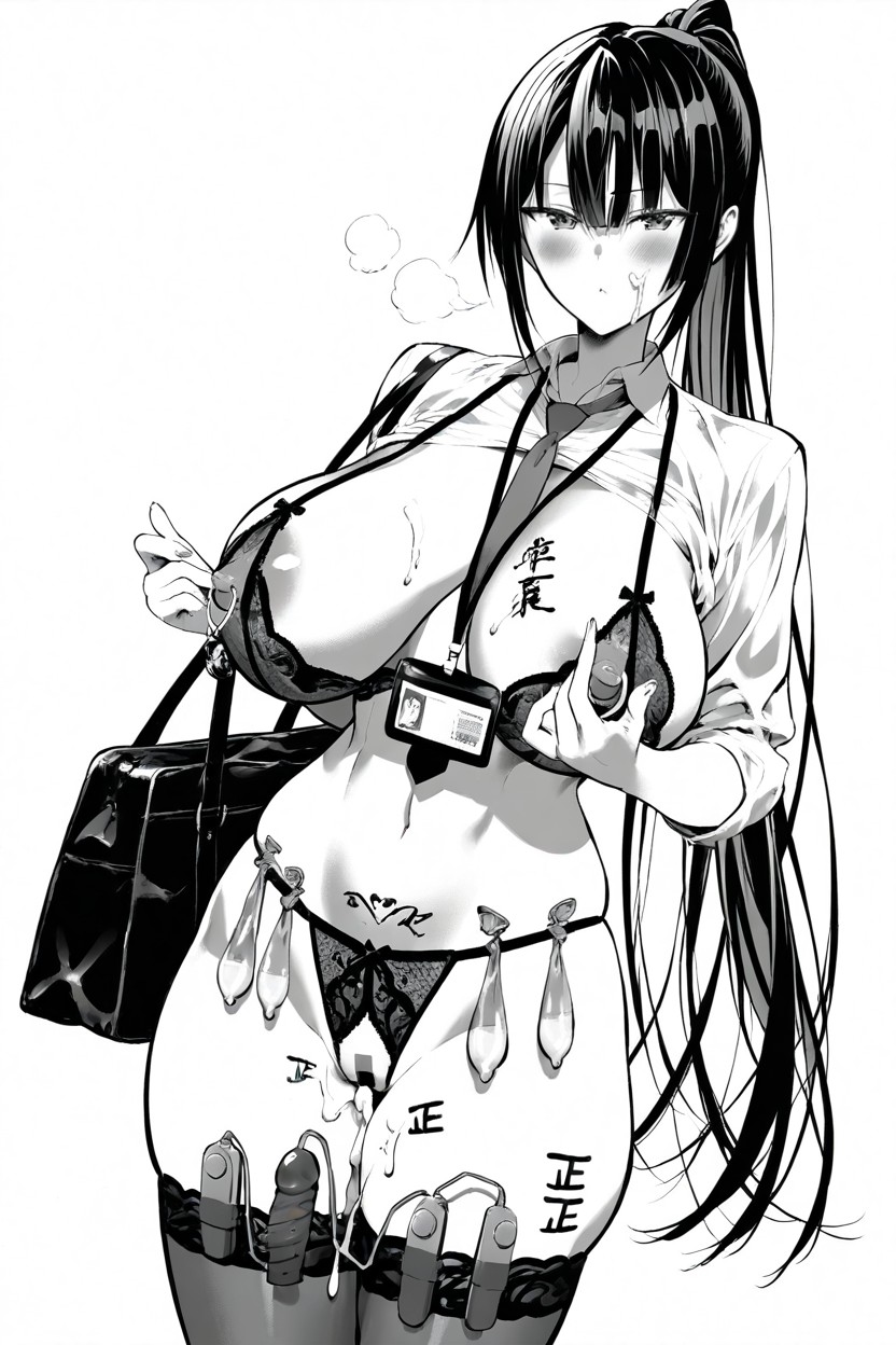 Many Egg Vibrator, Tie, Hiiragi Yuichi Art Style Hentai AI Porn