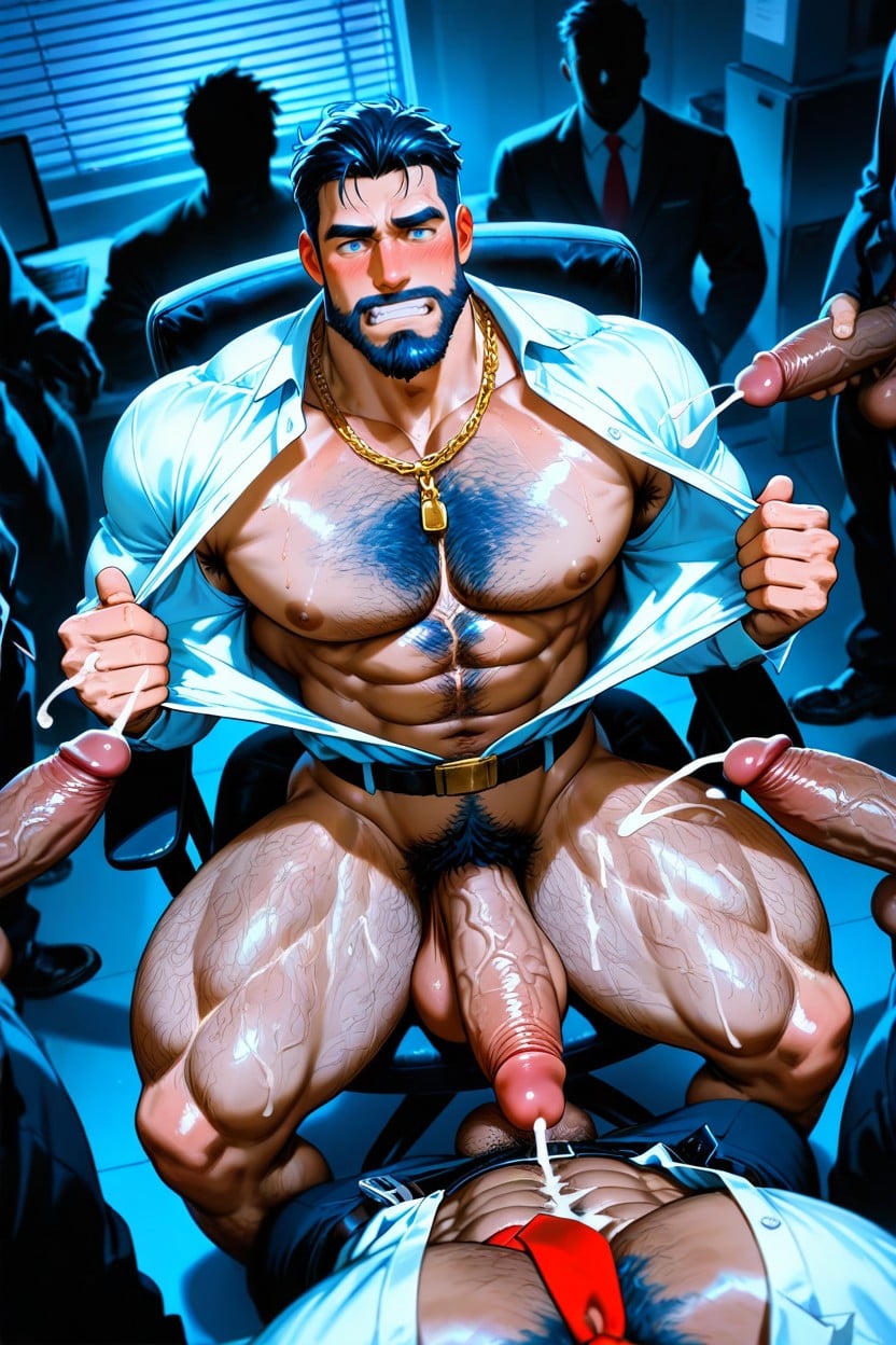 Giant Muscular Bodybuilder Daddy, Pulling Shirt Open, Huge Balls Porno gay IA