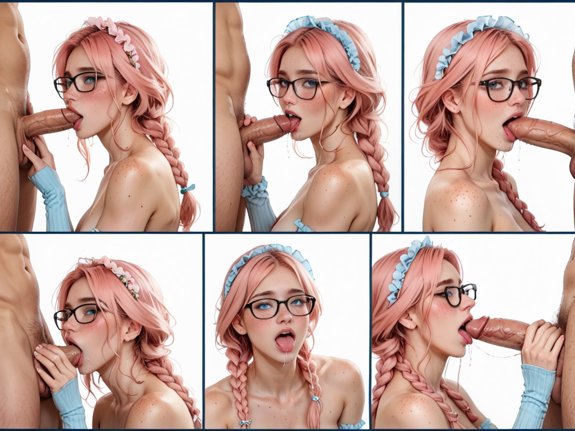 Saliva Strands, Black Framed Glasses, 18+ AI Porn