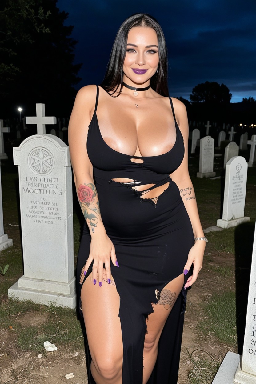 Thighs Exposed, 30+, Very Black Hair AI Porn
