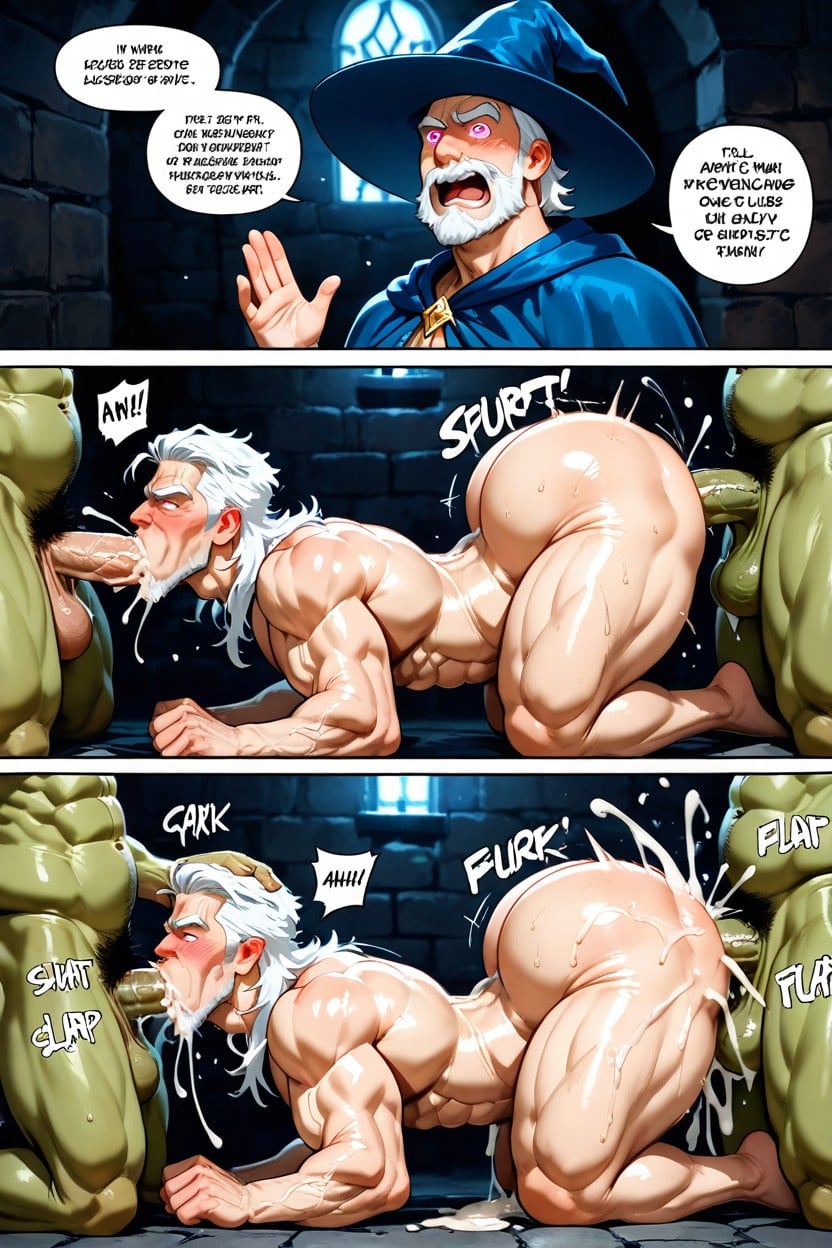 Bara, Long White Hair, Heavy Balls AI Gay Porn