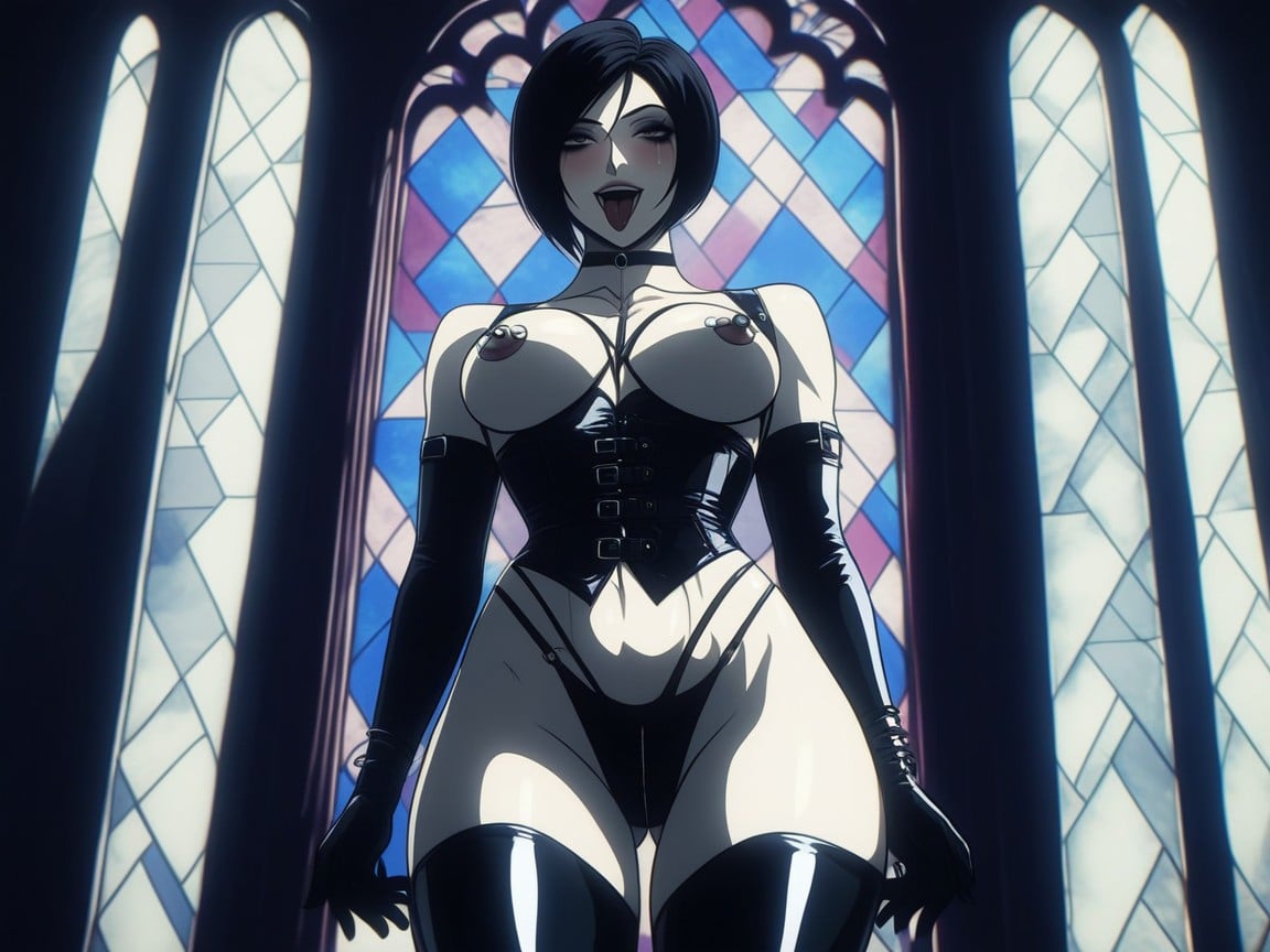 Erect Nipples, Very Pale Skin, Full Body View AI Porn