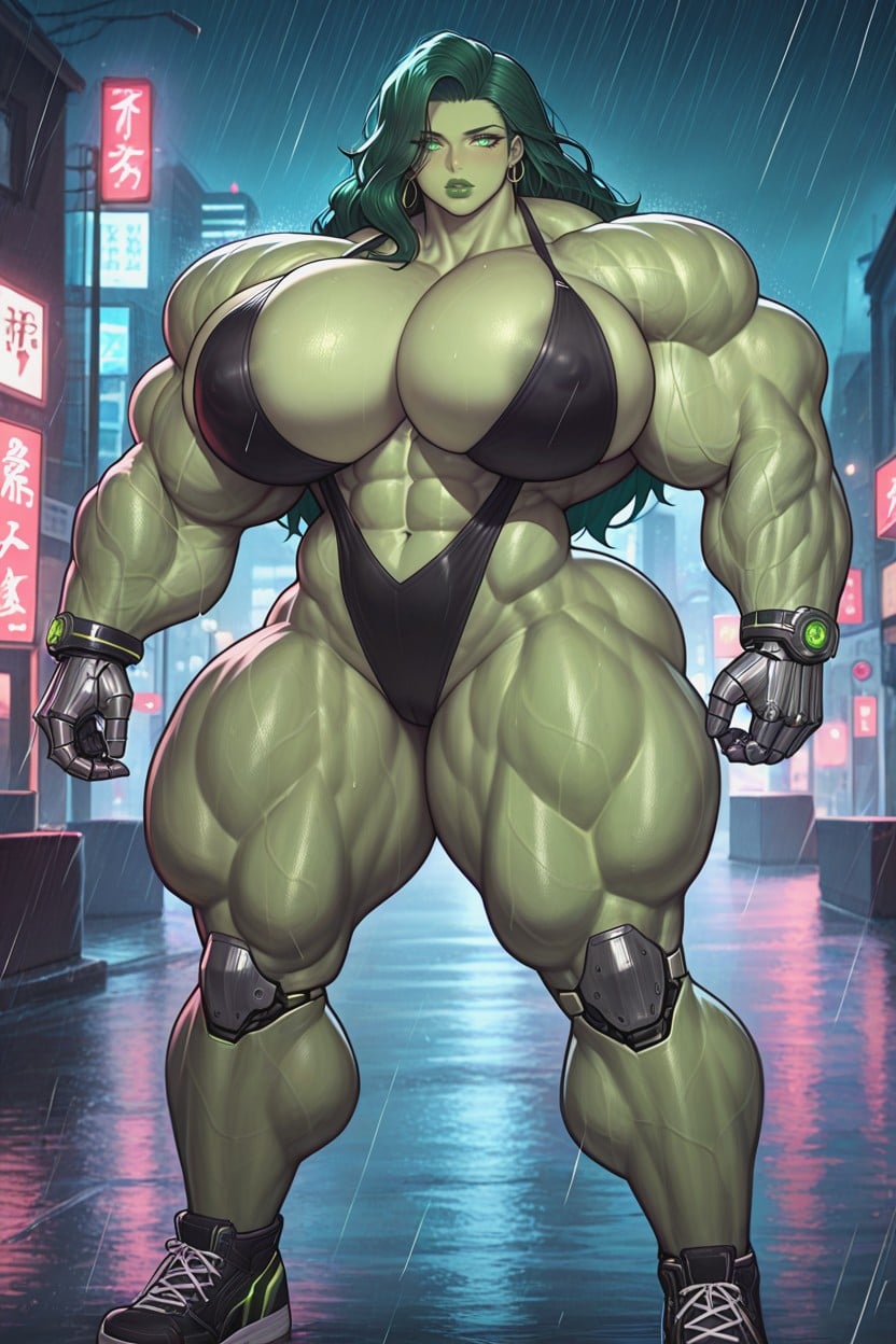 Abs, Hyper Massive Hulking Muscles, Giant Body Hentai AI Porn