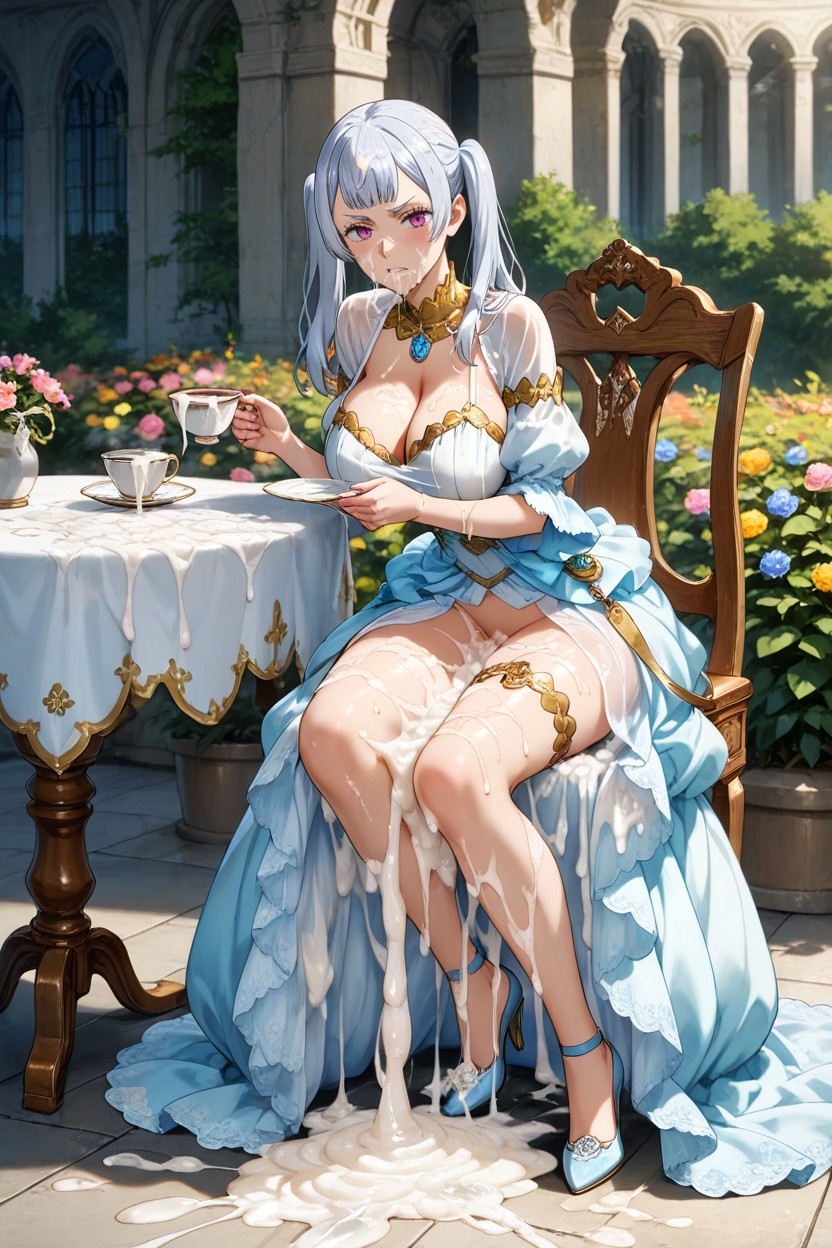 Chair, Flowers, Excessive Amount Of Cum Hentai AI Porn