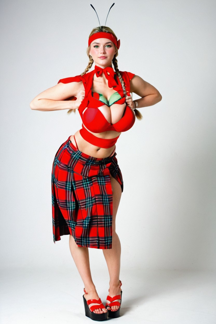 Japanese Idol Face, Massive Cleavage, Chest Blushed Deep Red AI Porn