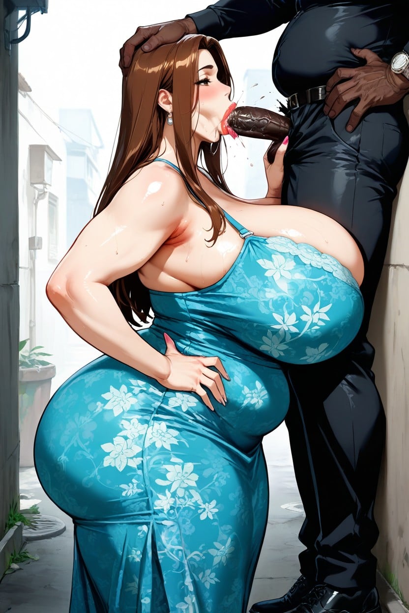 18+, Gigantic Interracial Man With Colossal Cock, Brown Eyes AI Porn