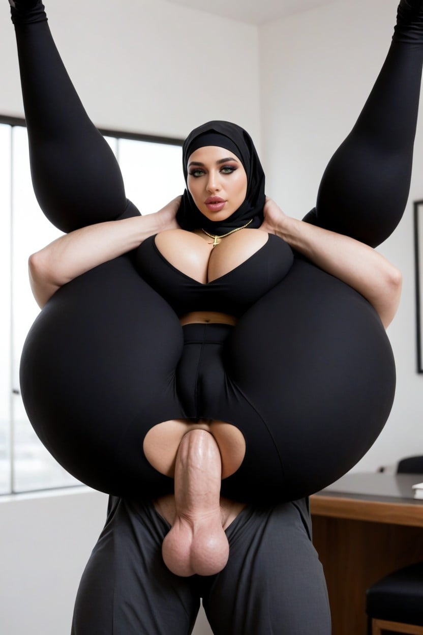Huge Legs, Yoga Pants, Long Sleeves AI Porn