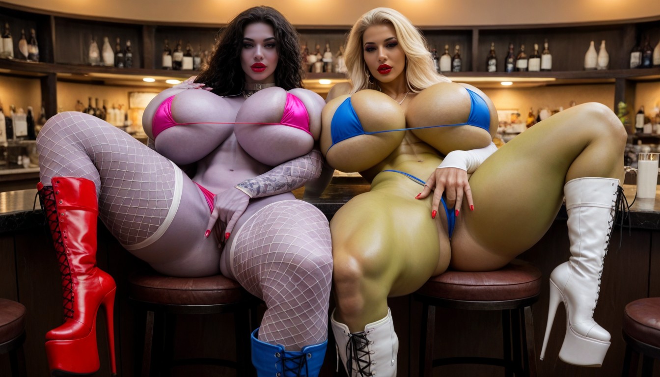 Saggy Breast, Extremely Large Breasts, Beautiful Amazon Bimbo Shemale AI Porn