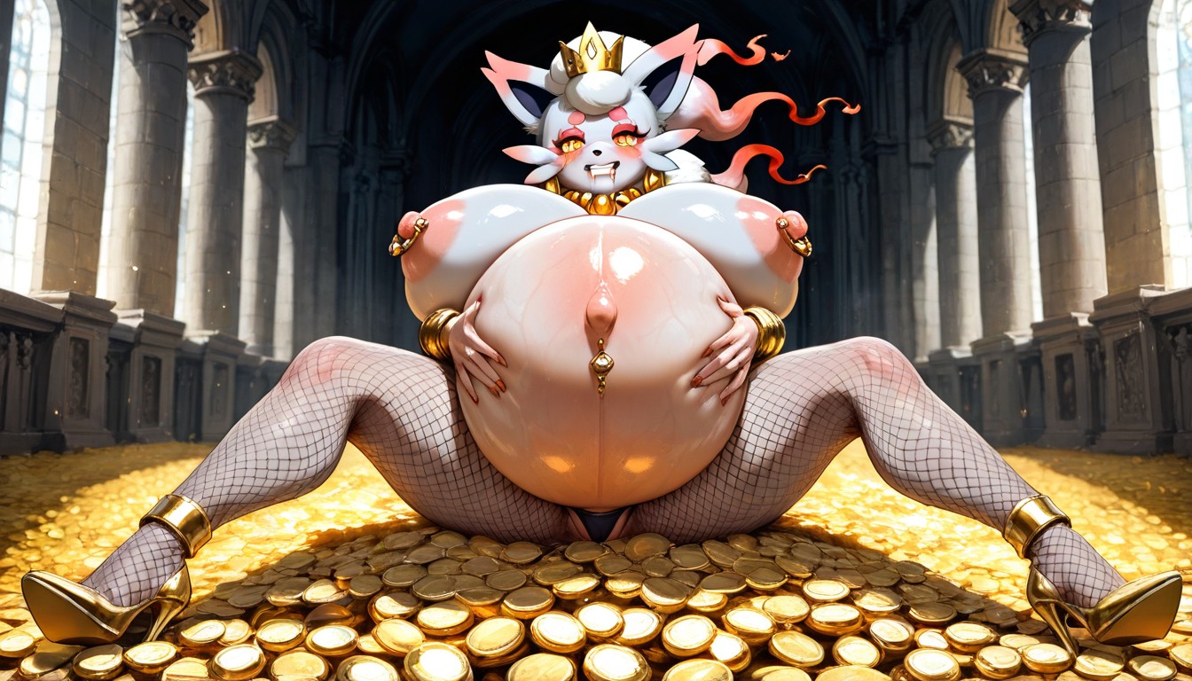 Perfect Round Firm Tits, Hisuian Zorua Pokemon, Leg Rings Hentai AI Porn