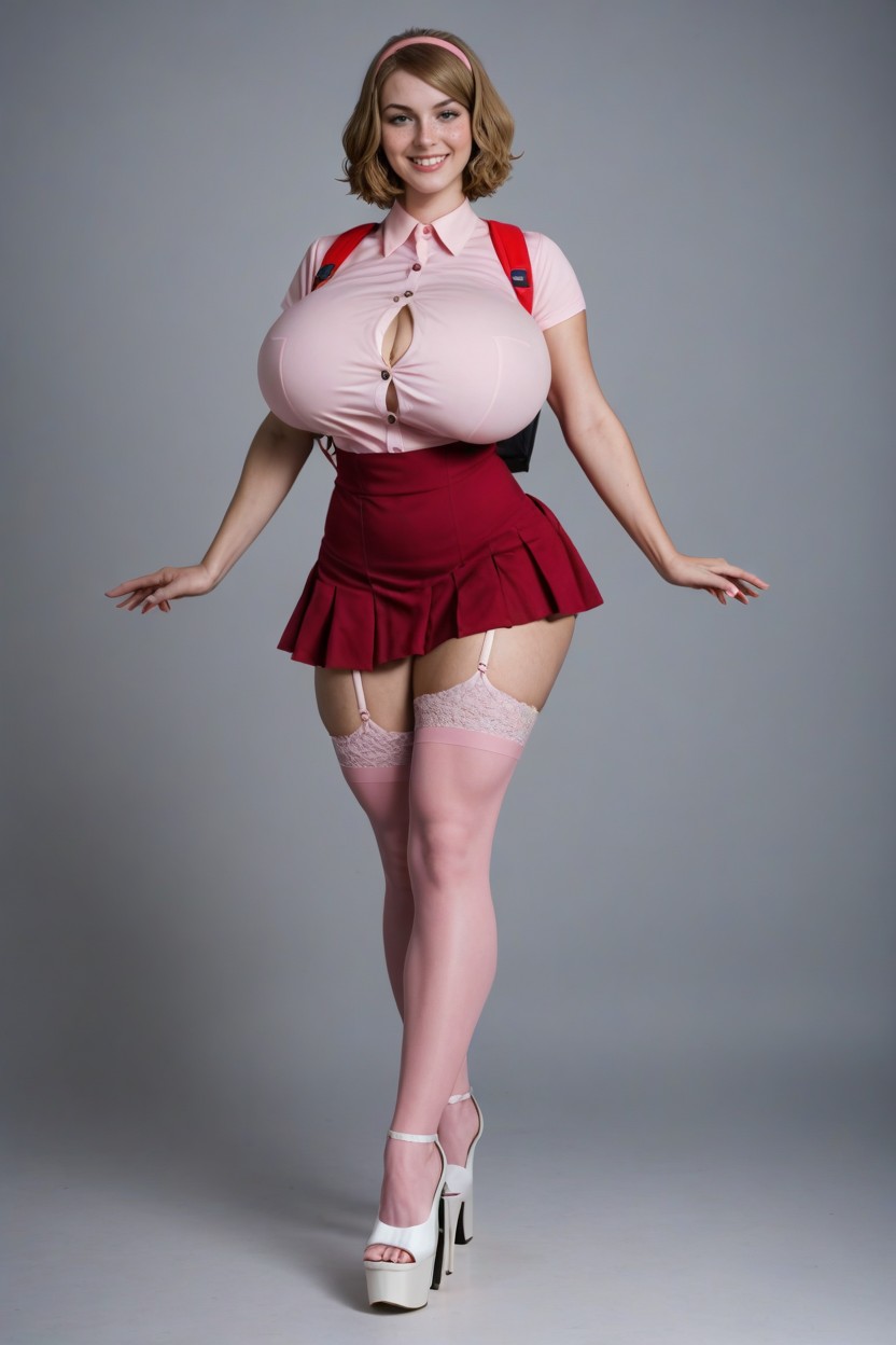 Standing, Rounded Ass, Blonde Hair AI Porn