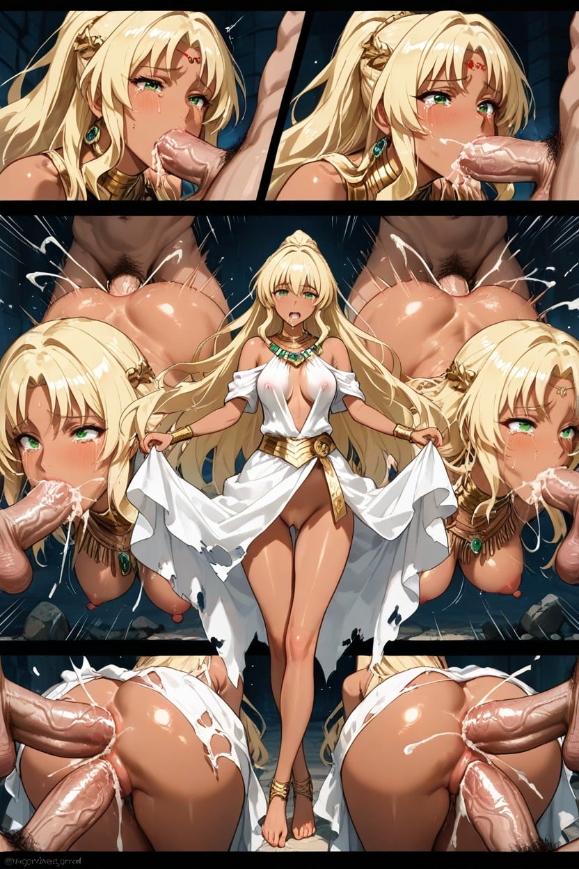 Masterfully Dynamic Linework, Bare Shoulders, Multiple Penetrations Hentai AI Porn