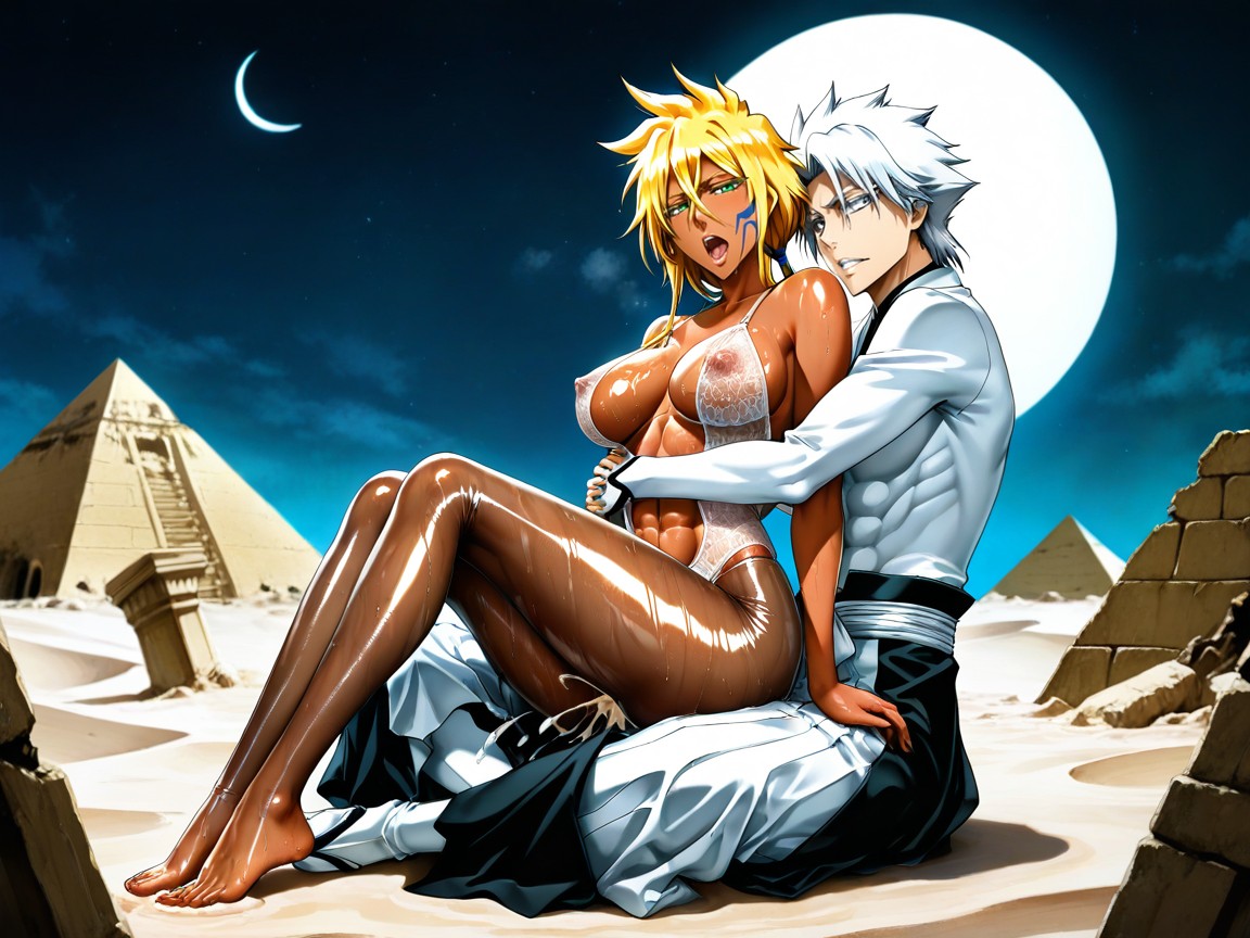 Oiled Up, Facing Each Other, Oiled Skin Hentai AI Porn
