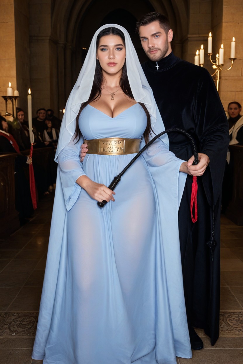Holy Long Sleeves, Succubus, Covered Clothed Belly Fat AI Porn