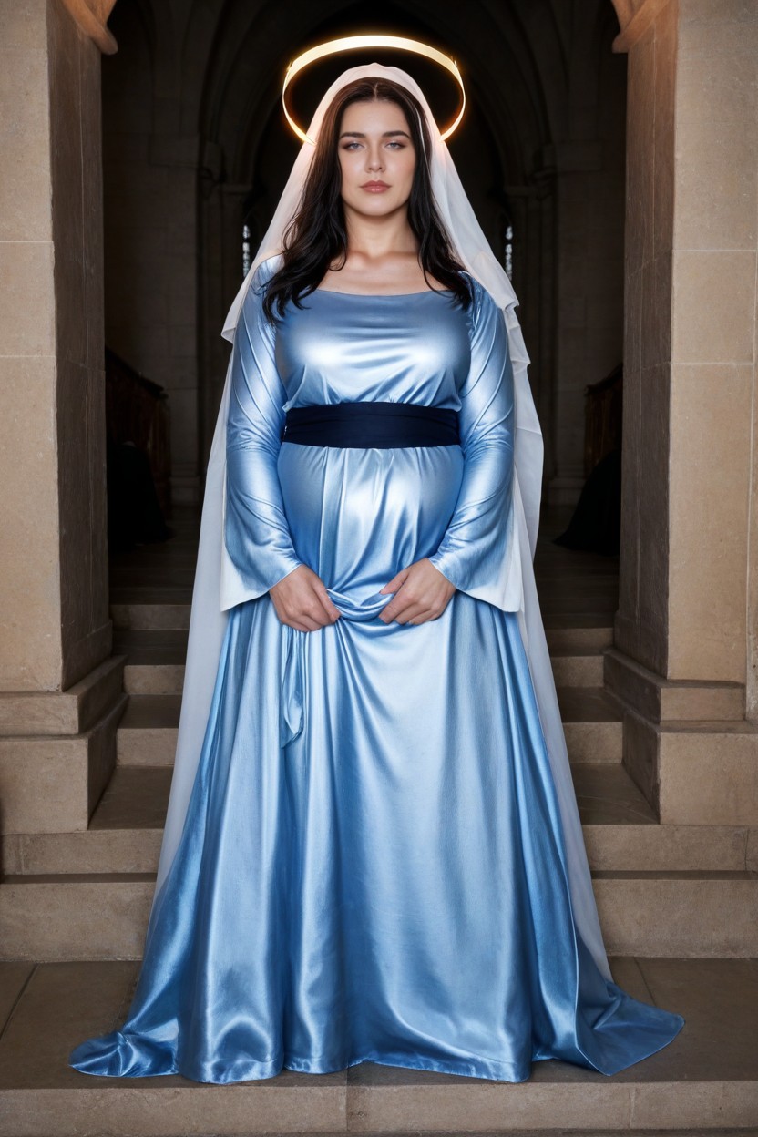 Glowing, Inner Blue Tube Dress, Blue Robe AI Porn