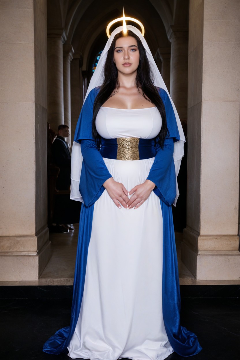Full Body Covered Clothed, Shining Glow Blue And White Clothes, Clothes AI Porn