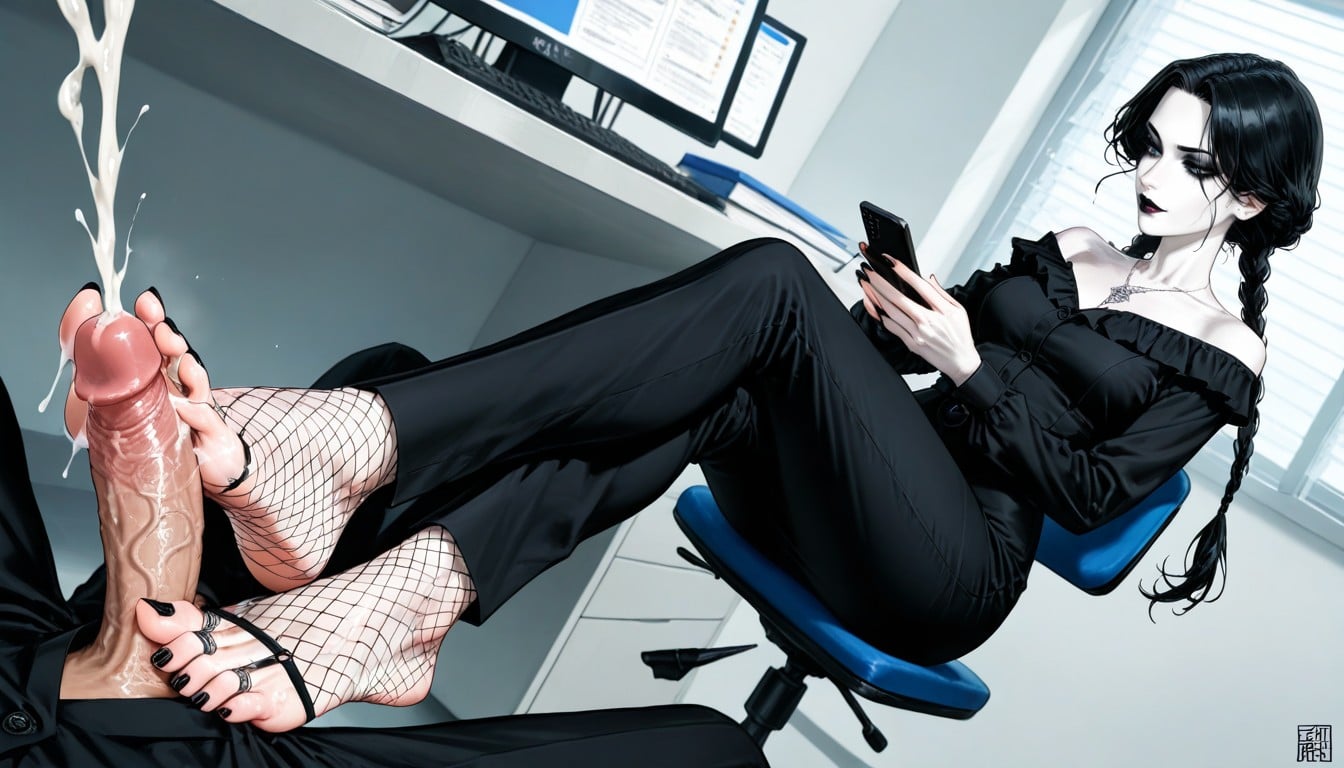 Hyperflexible Toes Gripping Cock, Thot, Detailed Sexy Ankles Hentai AI Porn