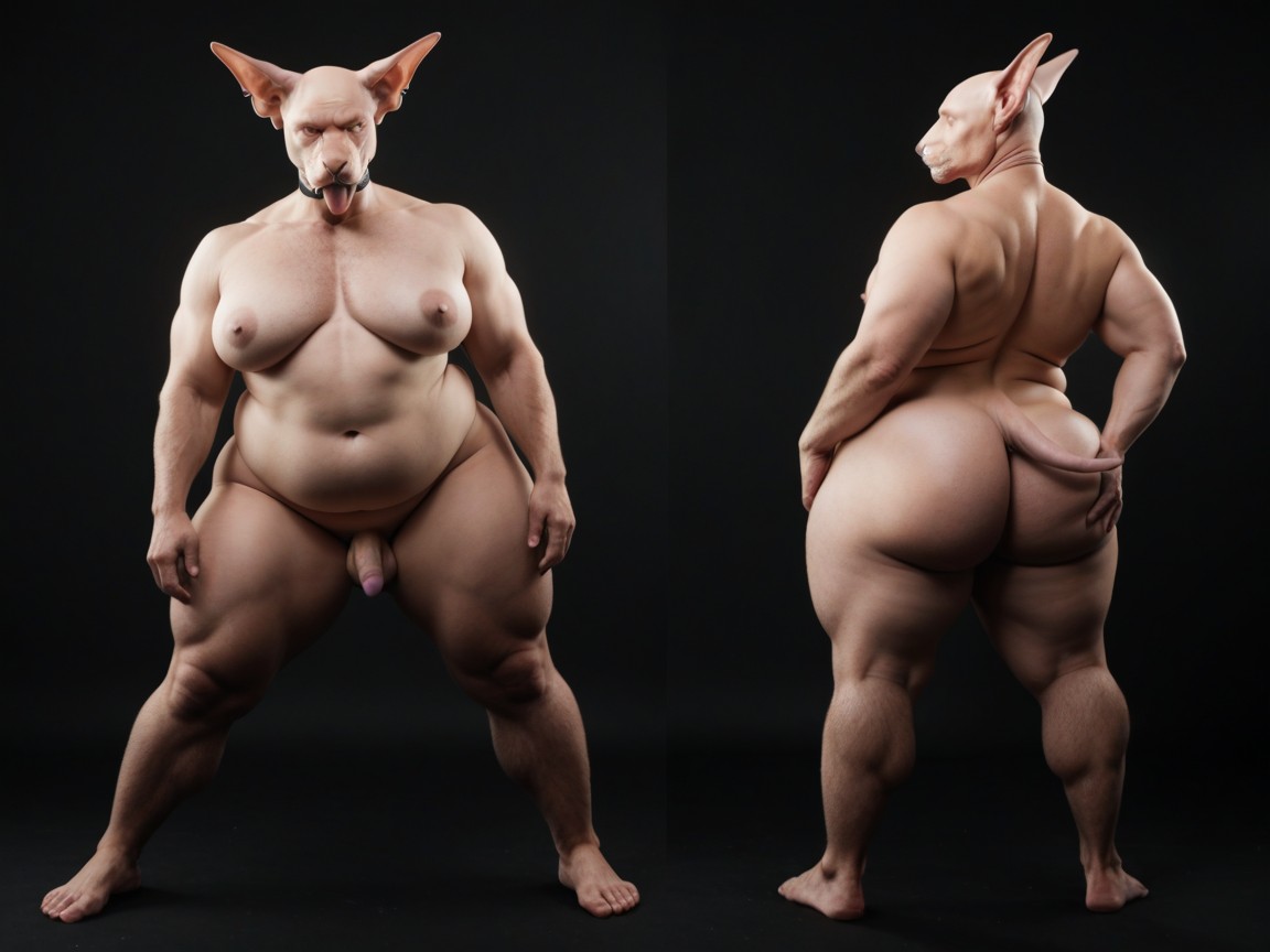 Tongue Out, Thick, Wide Hips AI Gay Porn