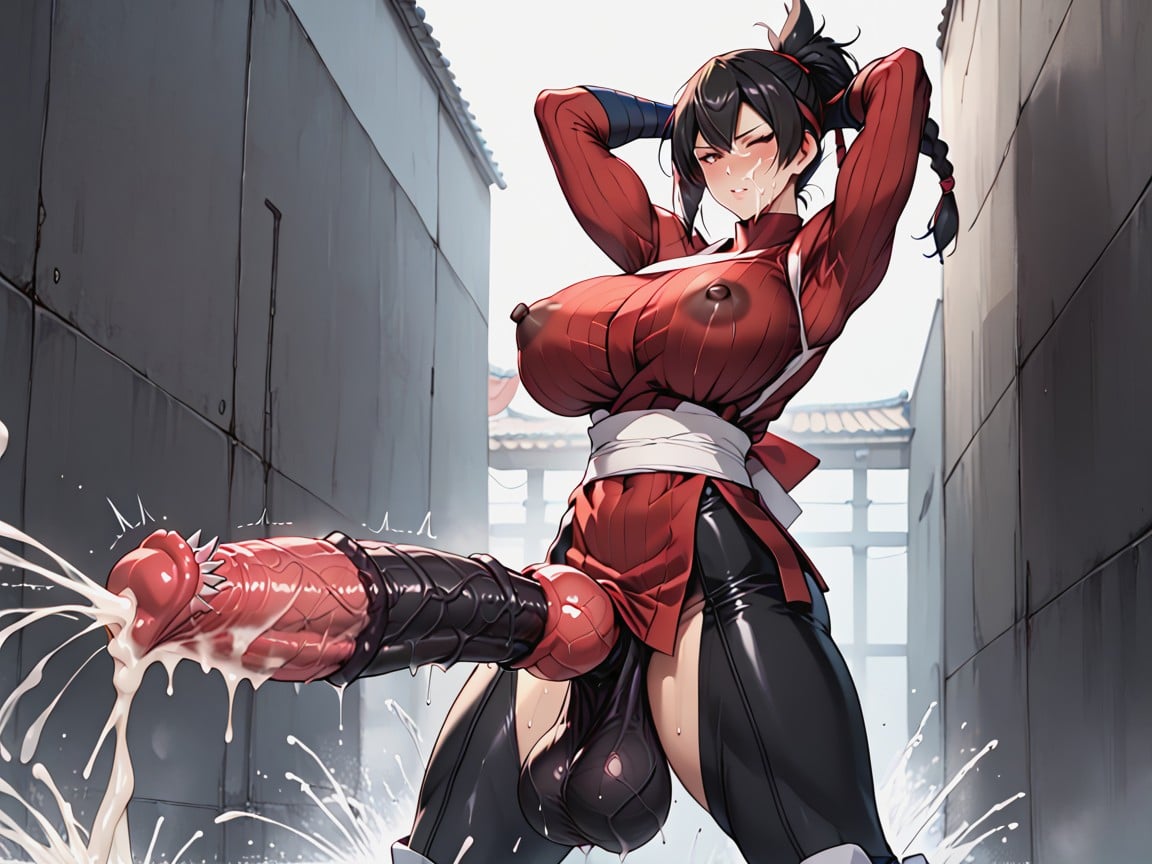Cute, Perfect Anatomy, Gigantic Penis Shemale AI Porn
