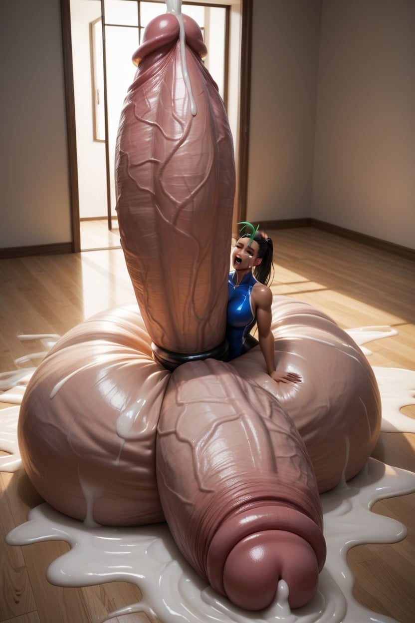 Vanishing Point, Hyper Cock Growth Dimly Lit, Balls Are Big Enough To Touch The Floor Shemale AI Porn