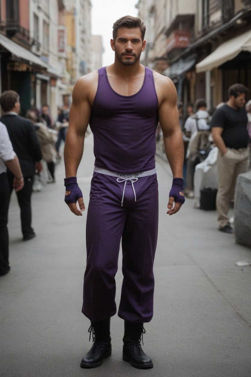 Brown Hair, Straight Nose, Purple Briefs ゲイAIポルノ
