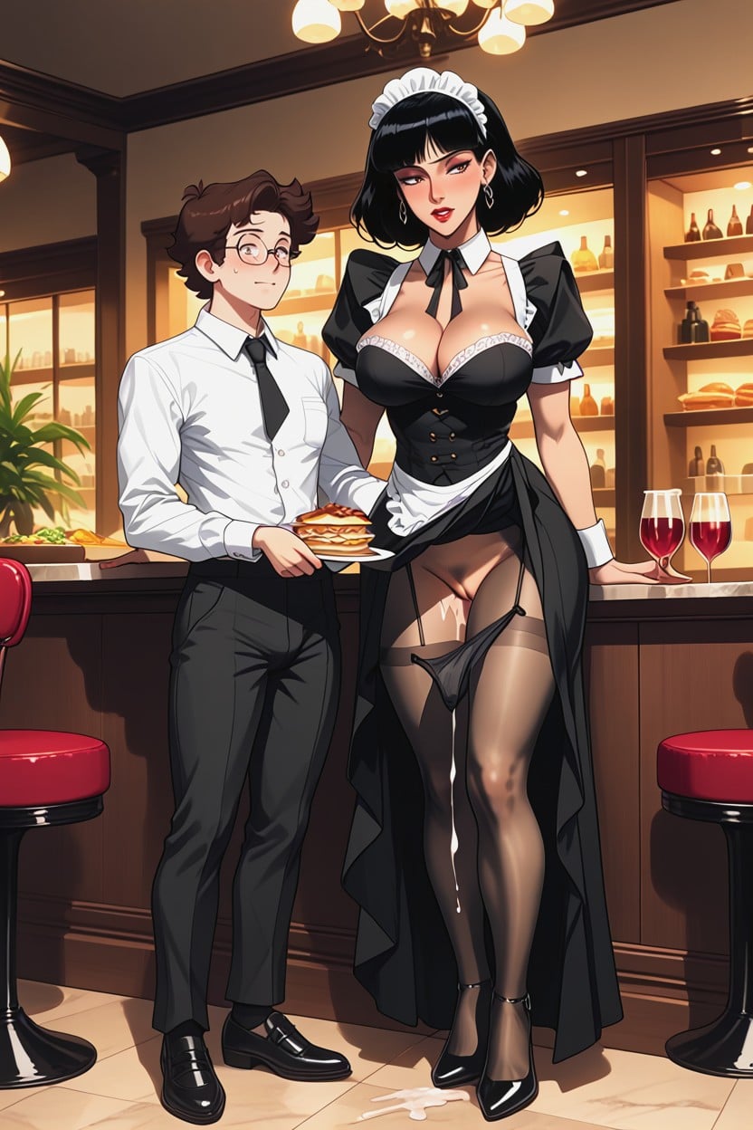 Black Hair, Shocked, Small Breasts AI Porn