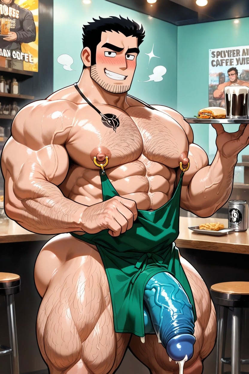 Espiègle, Nipple Piercings, Naked Porno IA Gay