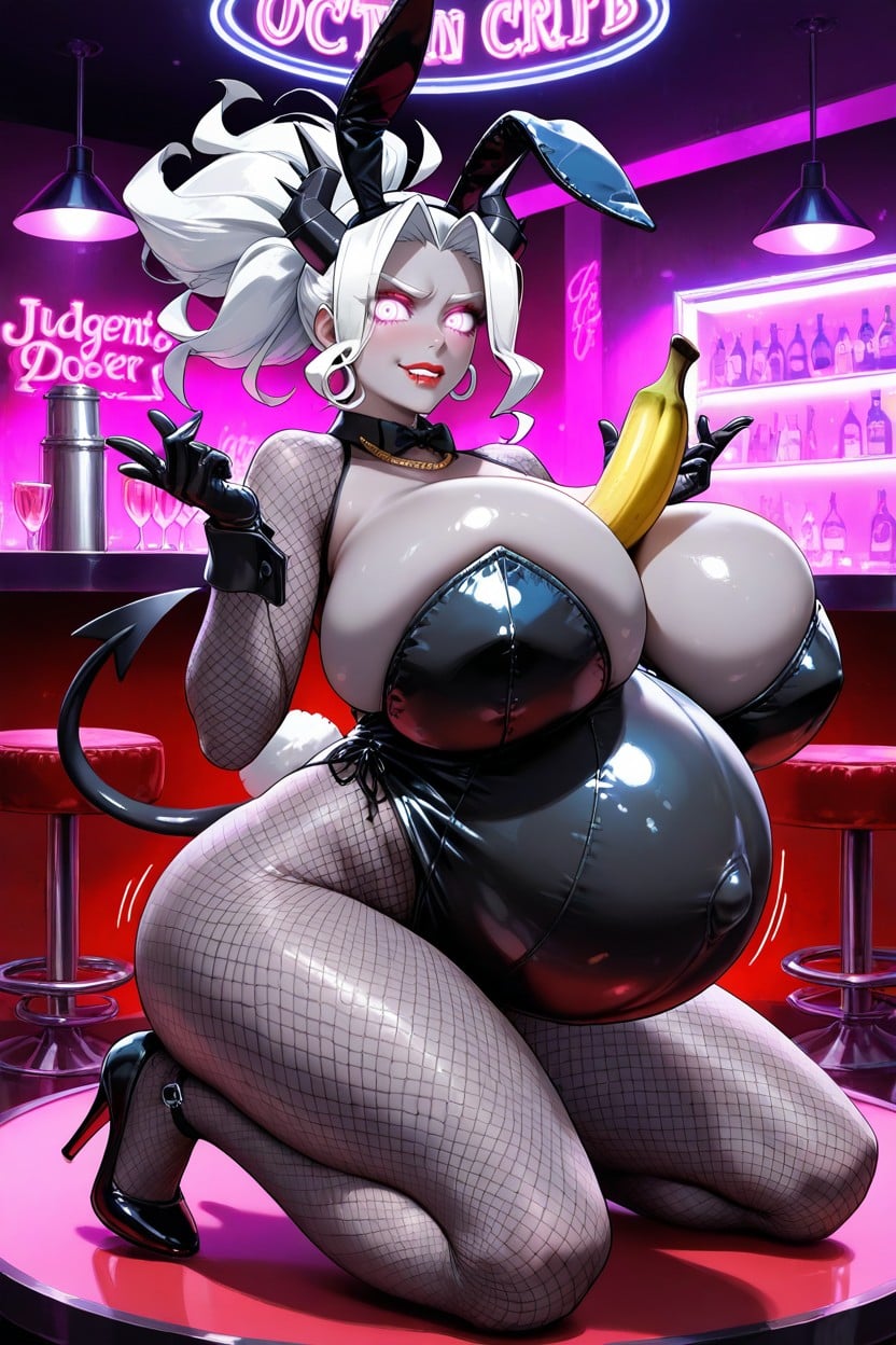 Helium Cylinder, Demon Tail, Belly Inflation With Air AI Porn