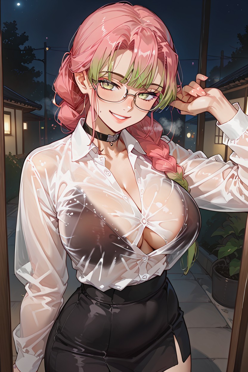 Smile, Choker, Tight Clothes Hentai AI Porn