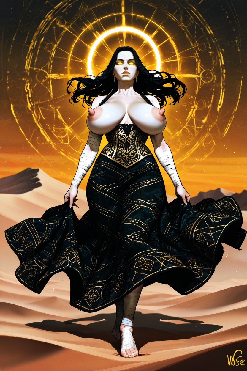 Full Body, Cinematic Photorealism, Conical Long Pointy Breasts AI Porn