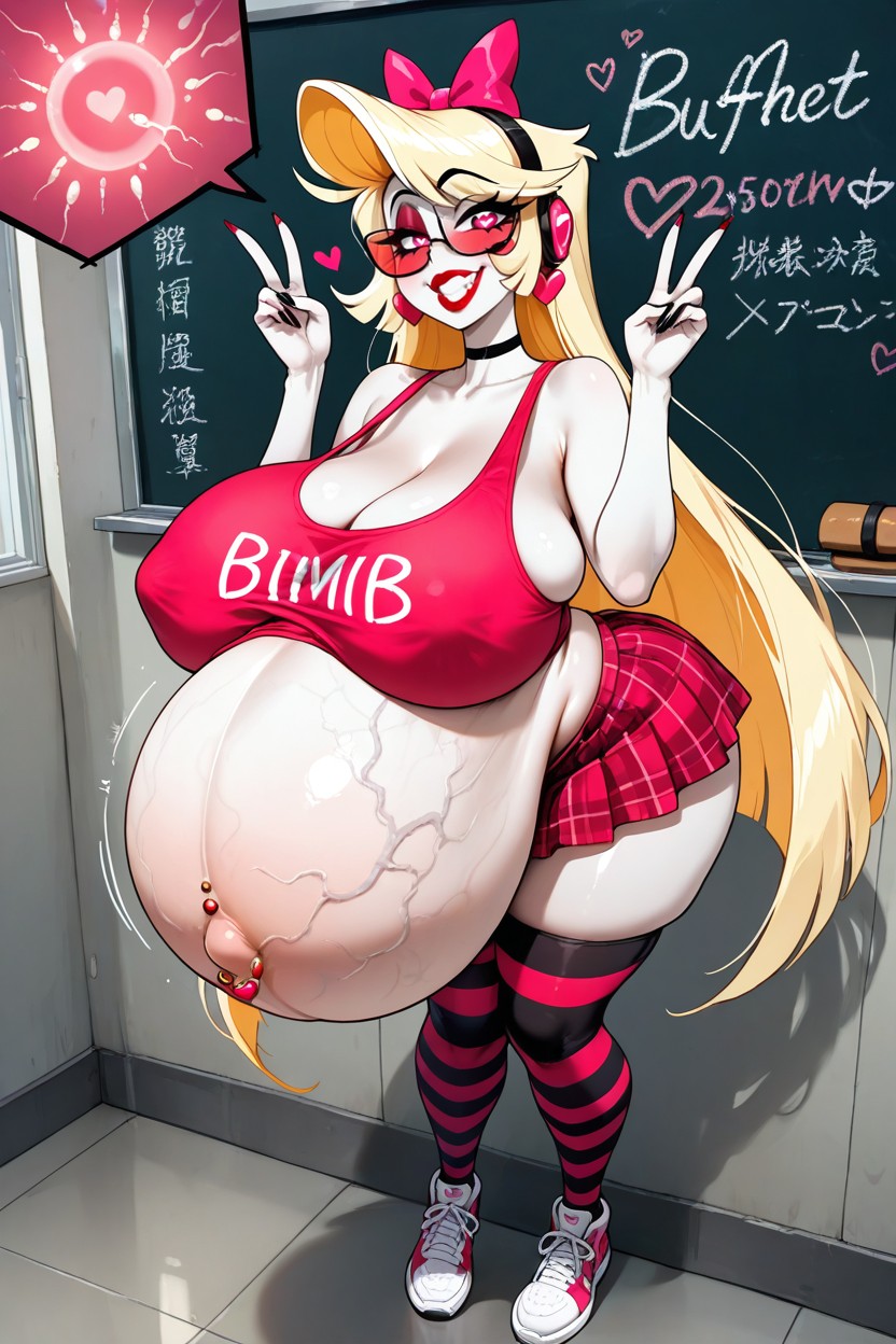 Huge Bulging Veins, Massive Hyper Pregnant Belly, Glasses Hentai AI Porn