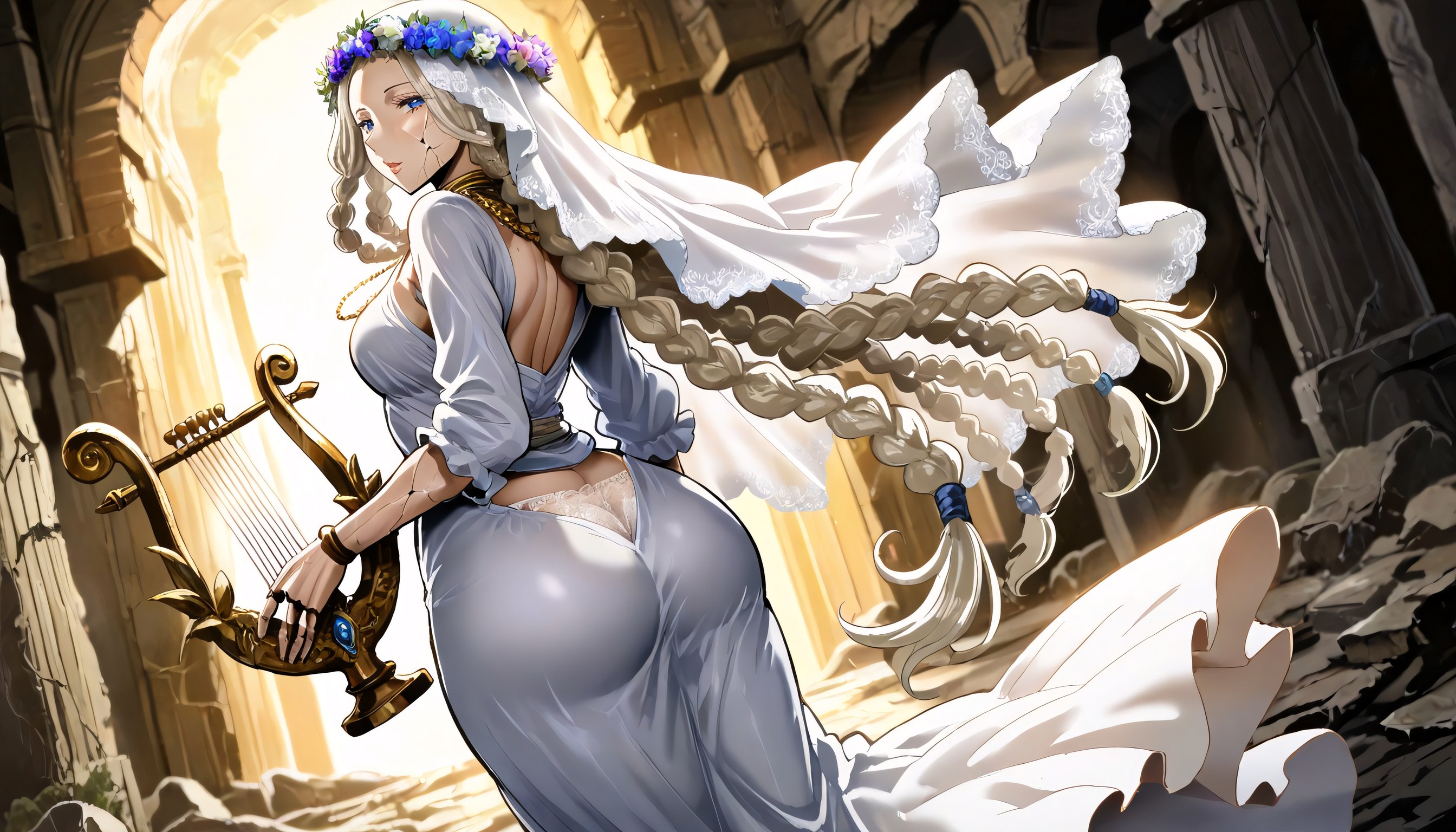 Silver Lyre, Rendered, Small Breasts Hentai AI Porn