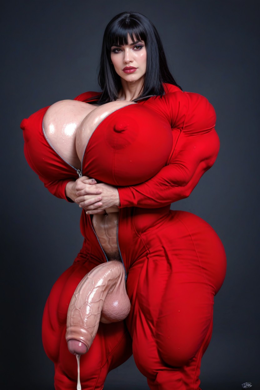Gigantic Trapezius, Veins, Wide Hips Shemale AI Porn