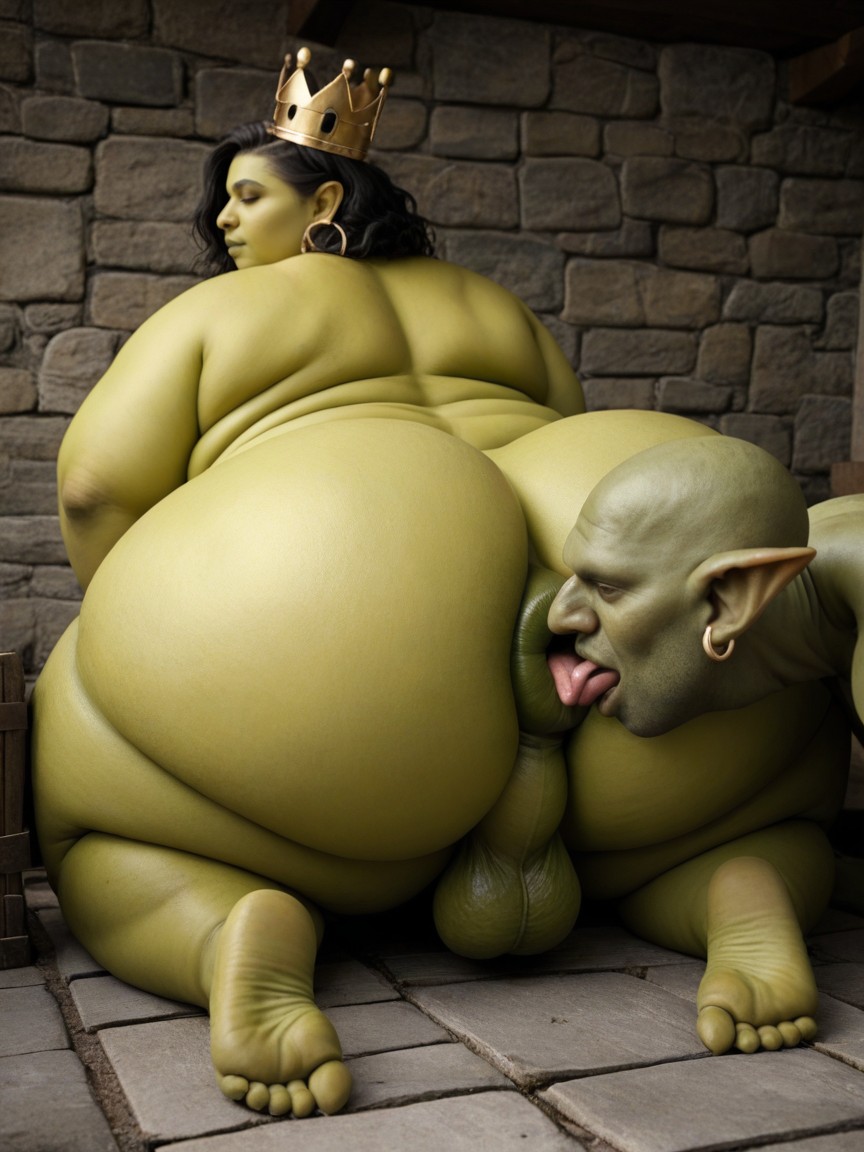 Wide Hips, Giant Goblin Effeminate Male, Anilingus AI Gay Porn