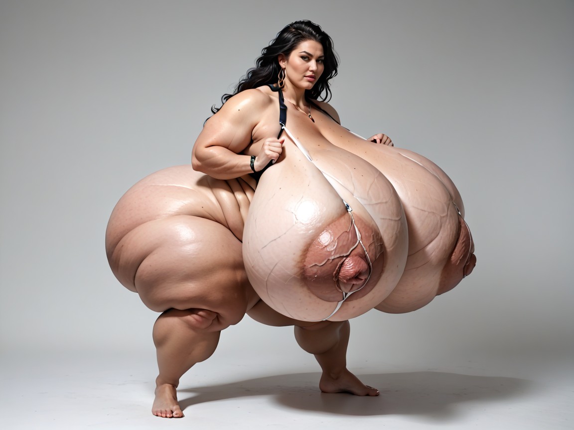Add Extreme Hyper Cellulitis To Entire Surface Area Of Body, Vascular, Impossibly Disproportionate Pawg Shape Ssbbw BBW AI Porn