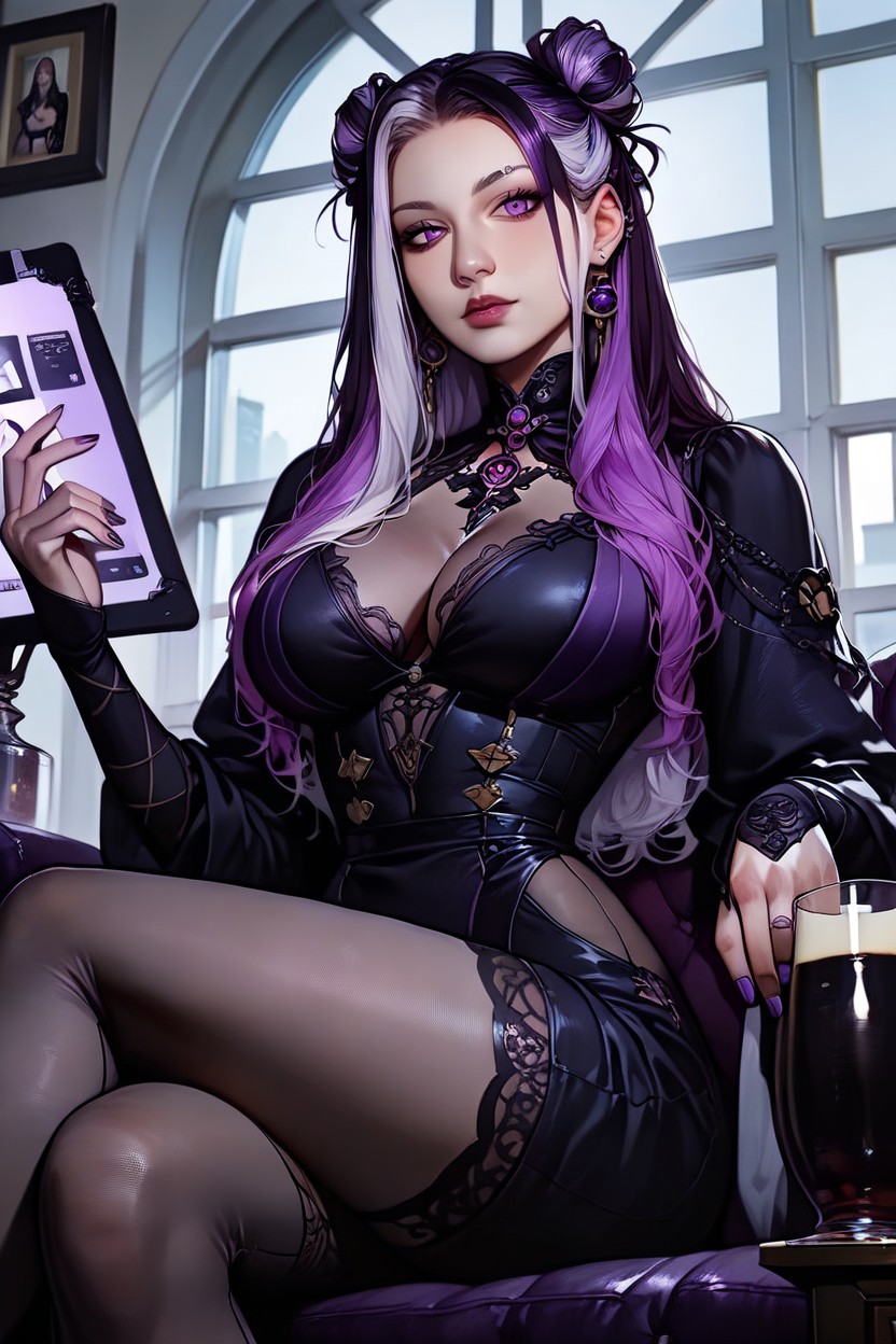 Ultra-detailed, Penthouse, Long Purple Nails Hentai AI Porn