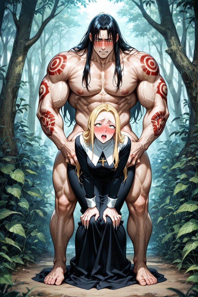 Small Breasts, Man Groping Woman's Ass, Cross Eyed AI Porn