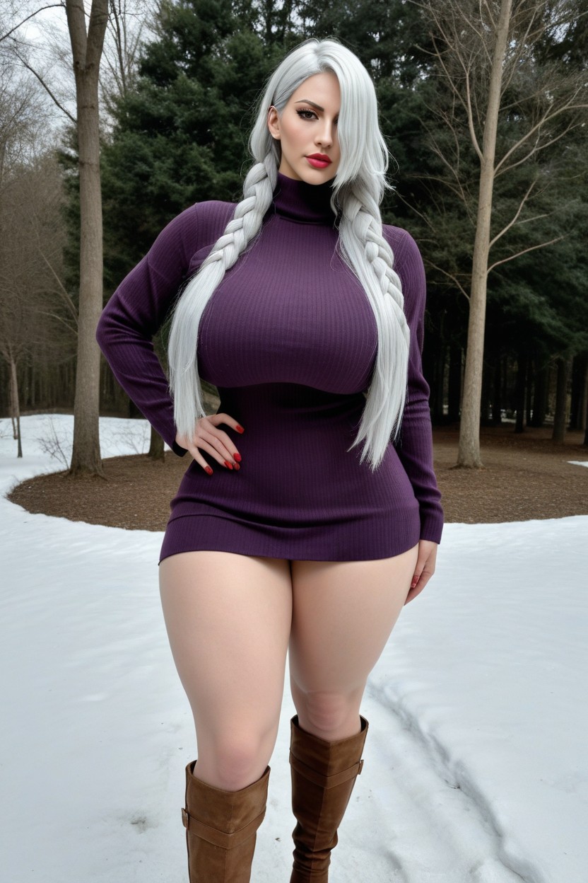 Body Pear, Mascara, Dark Purple Sweater AI Porn