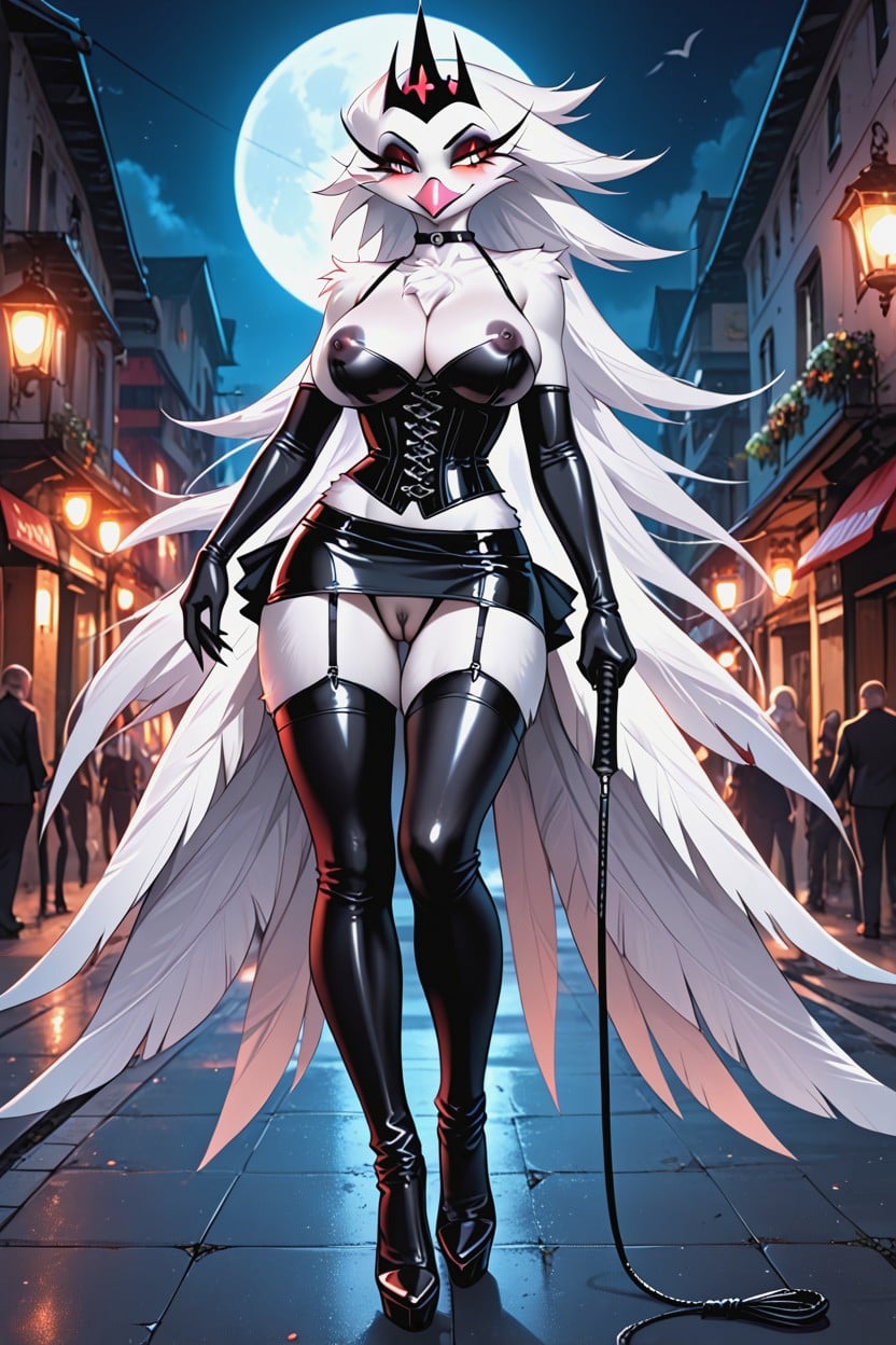 Black Nipples, Whip, Bondage Outfit Furry AI Porn