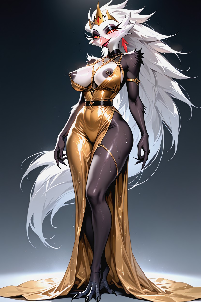 Large Breast, Hourglass, Black Eyeshadow Furry AI Porn