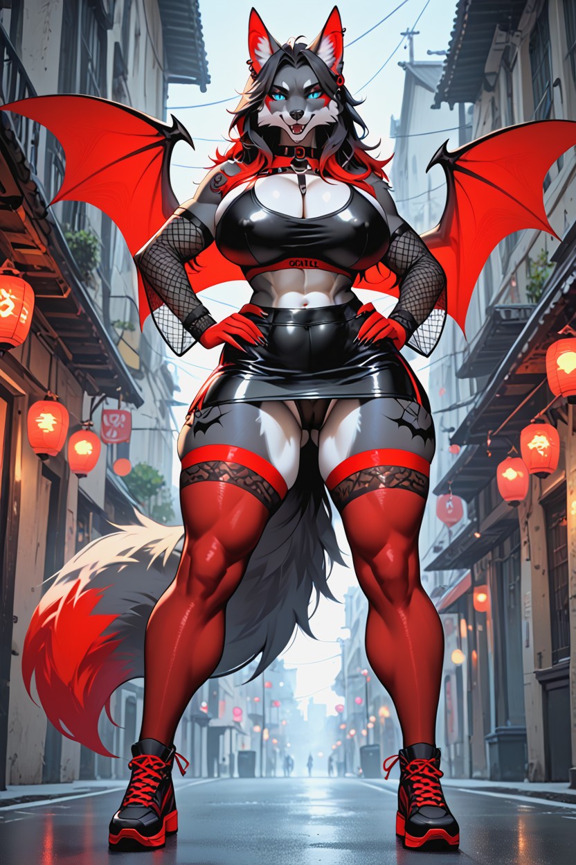 Bubble Butt, Body Harness, Sport Bra Furry AI Porn