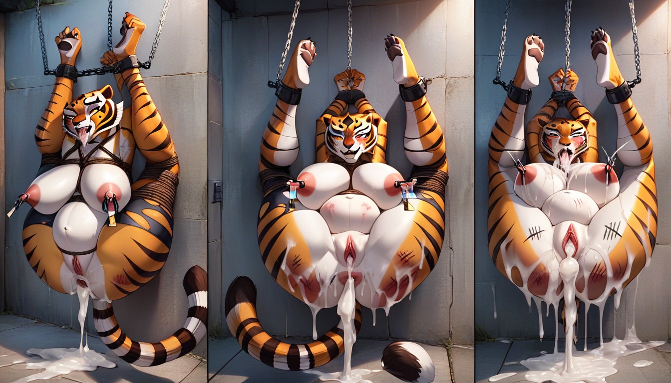 Asshole, Chains Pulling Nipples, Open Pussy Furry AI Porn