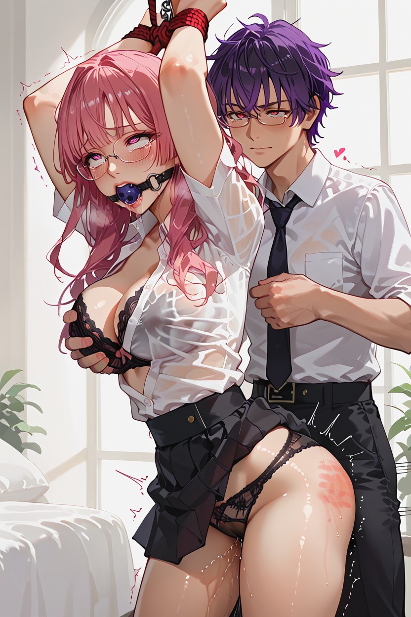 Female, She Is In Black Skirt, Duo Hentai AI Porn