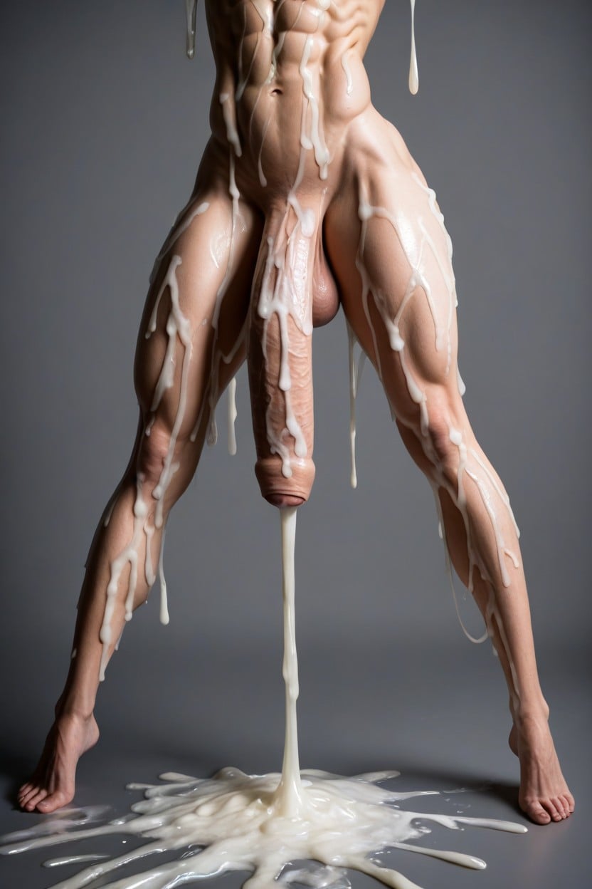 Extreme Hips Close Up, Flaccid Cock Full Of Spit, Cum Overflow Porno IA